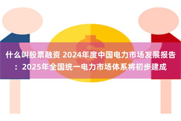 什么叫股票融资 2024年度中国电力市场发展报告：2025年全国统一电力市场体系将初步建成