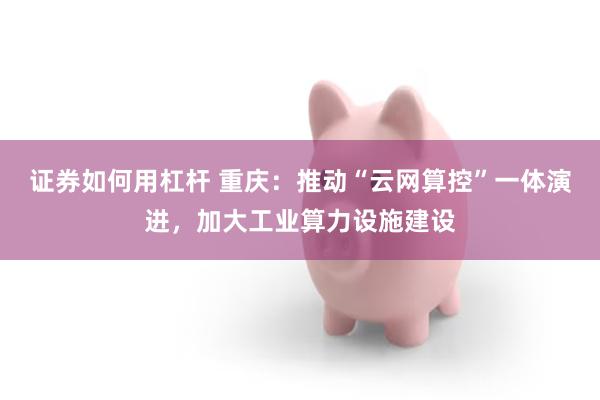 证券如何用杠杆 重庆：推动“云网算控”一体演进，加大工业算力设施建设